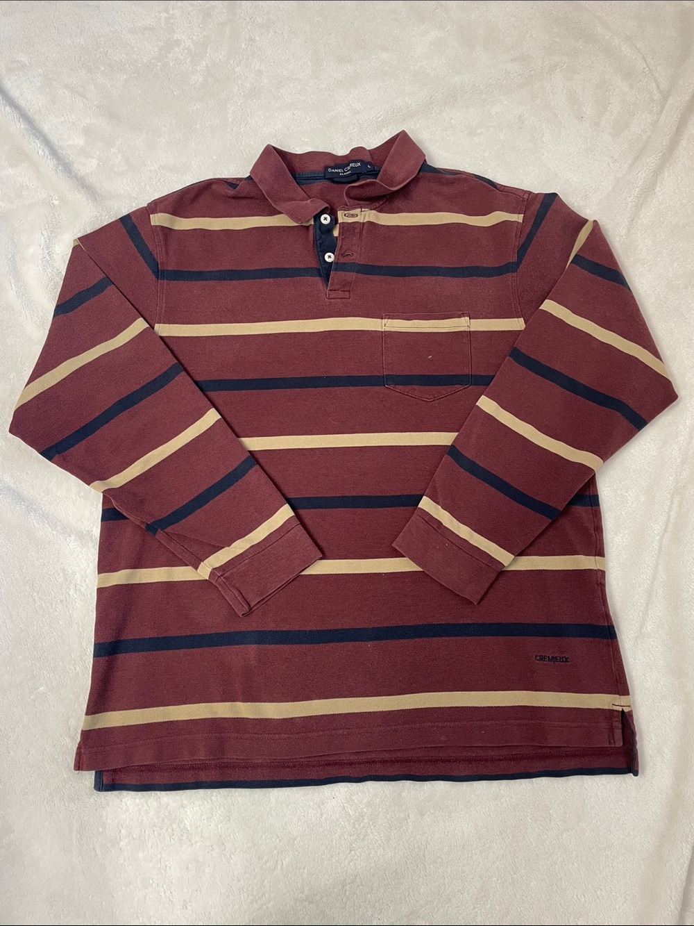 Vintage Daniel Crémieux Long Sleeve Striped Rugby Shirt